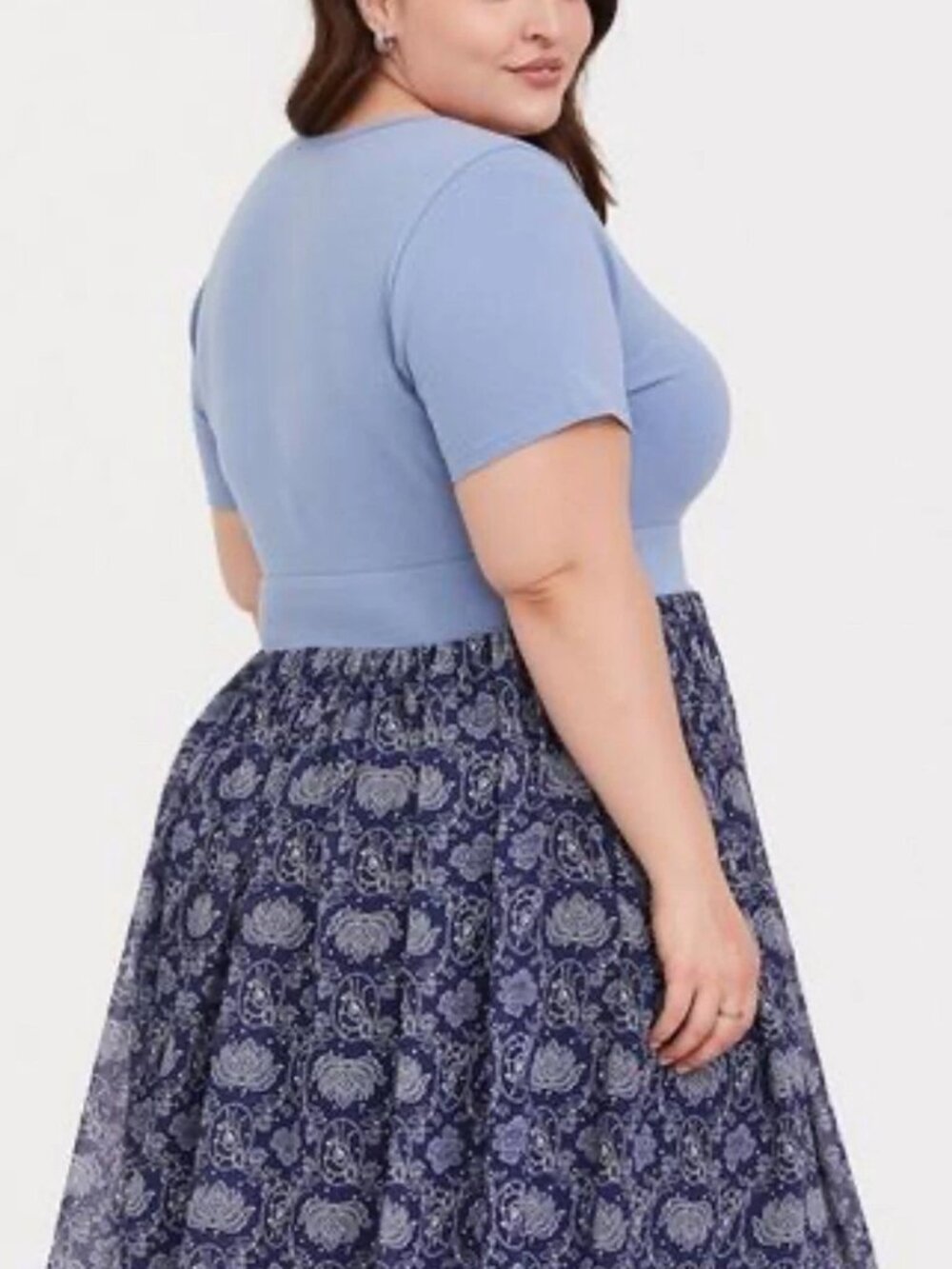 Torrid Disney Bambi Floral Knit to Woven Dress - Picture 2 of 8